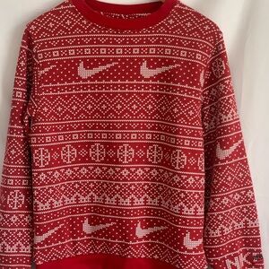 Nike Scandinavian Festive Women’s Sweatshirt Faux Knit XL Vintage